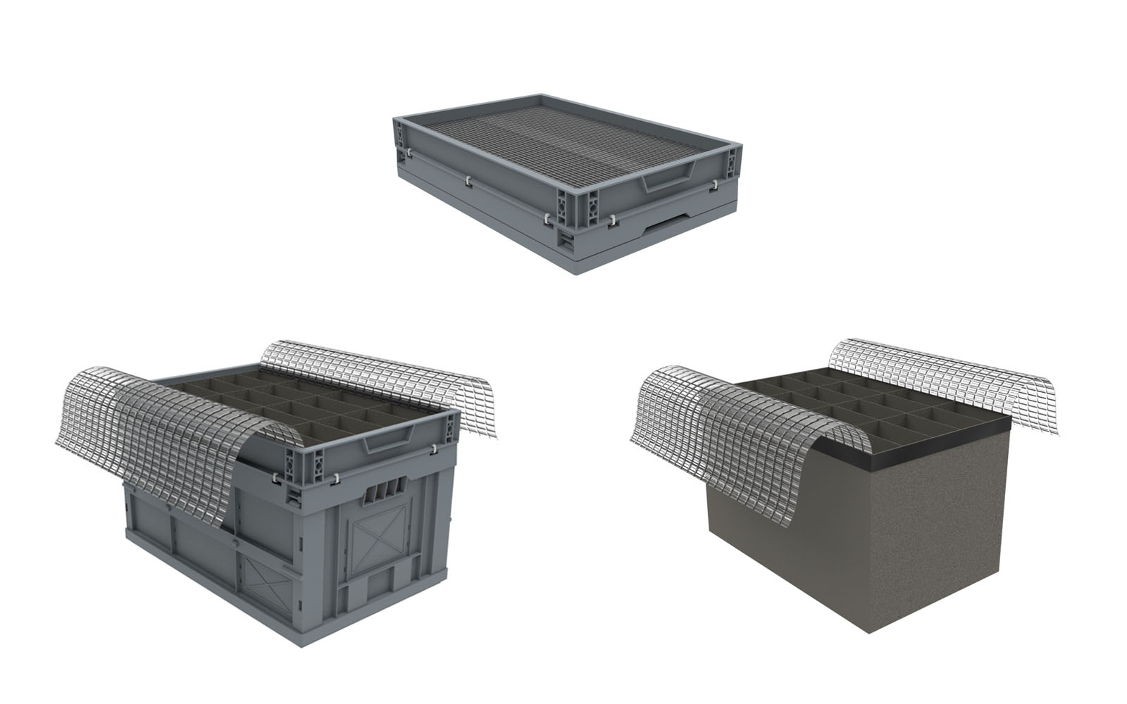 Containers with textile dunnage